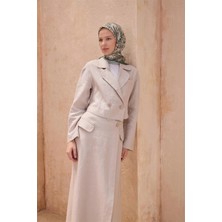 Belli Çiçek Desen Premıum Soft Yeşil Eşarp 8