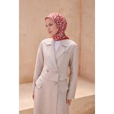 Belli Leopar Desen Premıum Soft Kırmızı Eşarp 13