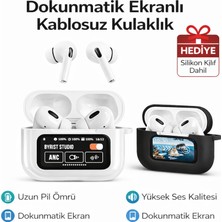 Qasul Dokunmatik Ekranlı Kablosuz Bluetooth Kulaklık LED Ekranlı Hi-Fi Ses Kalitesi Bluetooth 5.4 Silikon Kılıf Hediye