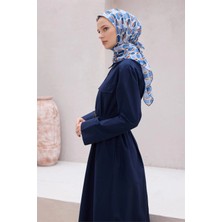 Belli Geometrik Desen Nova Mavi - Lacivert Eşarp 1001