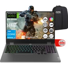 Lenovo Loq 15IAX9 I5-12600HX RTX4050 105W 12GB Ram 512GB SSD 15.6" Fhd IPS 144Hz W11 83GS00L7TR Taşınabilir Bilgisayar