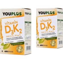 Youplus Vitamin D3 K2 Damla 20 ml 2'li