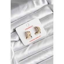 Cristal Home 14K Gold Renk Kaplama cm Kadın Küpe