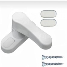 YDGR 5'li Pvc Pencere Kapı Emniyet Kilidi Plastik Çekmeli Beyaz