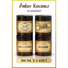Alubrella 4 Adet Amber Kavanoz ve Kozmetik Temalı Etiketleri