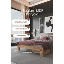 Renazzo Mobilya Lotus 2 Çekmeceli Modern Mdf Karyola - 1. Sınıf 18 mm Mdf ve Tekerlekli Depolama Alanlı Karyola