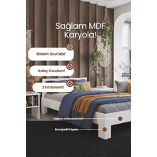Renazzo Mobilya Letto Tek Kişilik Modern Genç Karyolası - 1. Sınıf Mdf Şık Sarsılmaz ve Kompakt Tasarım Karyola