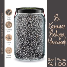 Zencefil Organik Beluga Mercimek Bi Kavanoz 660 Cc. Cam Kavanozda 545 Gr. Siyah Mercimek Beluga Mercimeği
