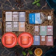 BK Gift Bk Kurumsal Promosyon 10 Adet 12 Aromalı Türk Kahvesi Seti – Ahşap Kutu, Fincan, Kolonya, Stand