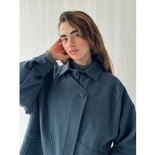 Retrobird Tasarım Bomber Ceket Mont Kadın Indigo