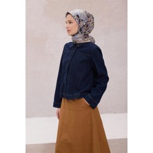 Belli Etnik Desen Ipek Eşarp 4202D (Twıll) Antrasit - 88