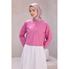 Belli Çiçek Desen Ipek Eşarp 4204D (Twıll) Pembe - 80