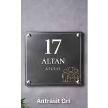 Kişiye Özel Premium Kapı Isimliği ve Kapı Numarası 20X20 cm Pleksi Metal (Yeni Ev Hediyesi)