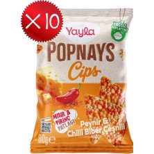 Yayla Popnays Cips Peynir ve Chilli Biber Çeşnili Mısır ve Pirinç Patlağı 80 G X10