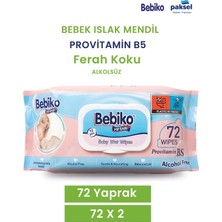 Vip Baby Bebek Islak Mendil - Provitamin B5 Ferah Kokulu Losyonlu & Kapaklı Islak Mendil 72 Adet 2'li