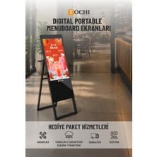 Tochi Taşınabilir Digital Menu Board Ekran 43 İnç  Portatif Reklam & Vitrin Ekranı  Yüksek Parlaklık  Full HD 7/24 Çalışma