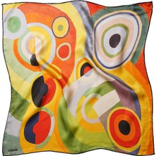 Silqoora %100 Ipek Bandana Fular Art Collection (55X55 Cm)-Robert Delaunay (Yaşam Sevinci)