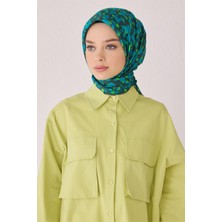 Belli Leopar Desen Ipek Eşarp 4042D (Twill)-32