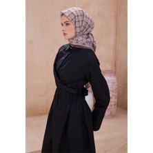 Belli Geometrik Desen Paulista Sütlü Kahve Eşarp 9