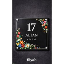Kişiye Özel Premium Kapı Isimliği ve Kapı Numarası 20X20 cm Pleksi Metal (Yeni Ev Hediyesi)