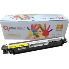 QPRİNT TONER Hp 126A CE312A Sarı Muadil Toner CF350A 1000 Sayfa M176 M177 LBP7010 7018 CRG729 CP1025 M175 M275
