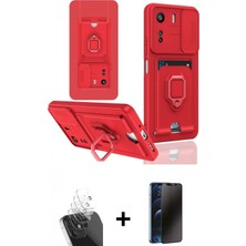 Marsilyan™- Redmi 13C Kılıf Vadi Form Prime - Siyah 3D Antistatik Hayalet Cam Ekran Koruyucu + Şeffaf Kamera Lens Koruma Cam