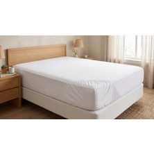 Orbit Premium Beyaz Çift Kişilik Lastikli Çarşaf | %100 Pamuklu Yumuşak Dokulu Lastikli Fitted Çarşaf | Nefes Alabilen, Terletmeyen, Kaymaz, Dayanıklı (Yastık Kılıfsız)