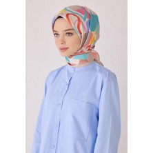 Belli Geometrik Desen Ipek Eşarp 4054D (Twill)-80