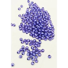 Herşey Trend Herşeytrend Yuvarlak Boncuk Içten Boncuklu Bileklik Çanta Boncuğu 8 mm 50 gr Eflatun - BNC472