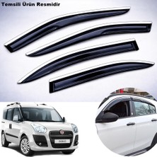 Caraks Fiat Doblo 2 Mügen Cam Rüzgarlığı Abs Krom Nikelajlı Cam Rüzgarlığı 2010-2021 Arası 4 Lü Set