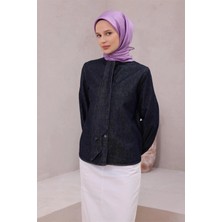 Belli Geometik Desen Ipek Eşarp 4203D (Twıll) Mor - 34