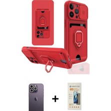 Marsilyan™- iPhone 13 Pro Max Kılıf Vadi Form Prime - Siyah 6d Mat Seramik Hayalet Nano Ekran Koruyucu + Beyaz Neon Fosforlu Kamera Lens