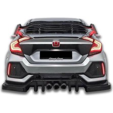 Honda Civic Fc5 6 Parça Arka Flap (Plastik) Piano Black