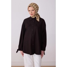 Belli Kahve Çok Renkli Obje Desen %100 Twill Ipek Eşarp 4322-81