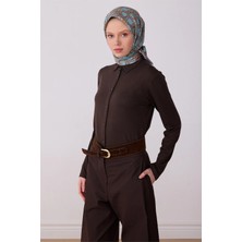 Belli Çok Renkli Klasik Desen %100 Twill İpek Eşarp 4328 - 51