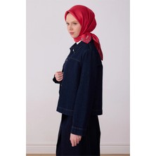 Belli Kırmızı Klasik Desen %100 Twill İpek Eşarp 4326 - 33