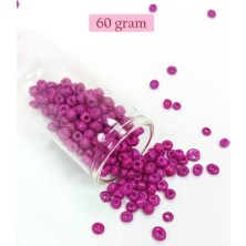 Herşey Trend Herşeytrend Dökme Cam Kum Boncuk Büyük Boy (6/0) 4 mm - 60 Gram - Eflatun - BNC138