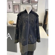 Qmash Prive Siyah Simli Bomber Ceket