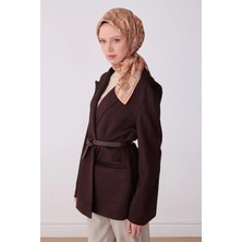 Belli Çok Renkli Geometrik Desen %100 Twill İpek Eşarp 4302 - 81