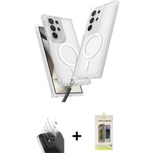 Marsilyan™- Galaxy S24 Ultra Kılıf Atlas Doku Koleksiyonu - Siyah Joko Magic 5d Hayalet Cam + Şeffaf Kamera Lens Koruma Cam