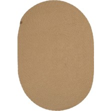 Halımax Lunox Kahverengi Hasır Örgü Çift Taraflı Dokuma Yolluk Jüt Kilim Oval Banyo Paspası