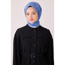 Belli Geometrik Desen Paulista Mavi Eşarp 4