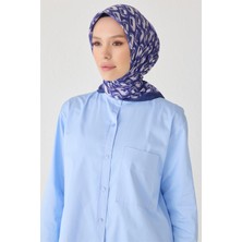 Belli Geometrik Desen Premıum Soft Mor Eşarp 3