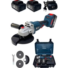 Dynamic Tech Profesyonel Kömürsüz Çift Akülü 125 mm Avuç Içi Şarjlı Taşlama Spiral Makinesi