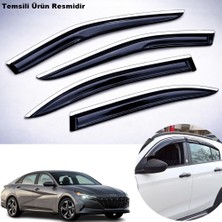 Caraks Hyundai Elantra Mügen Cam Rüzgarlığı Abs Krom Nikelajlı Cam Rüzgarlığı 2021 Sonrası 4 Lü Set