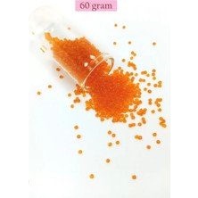Herşey Trend Herşeytrend Dökme Cam Kum Boncuk (11/0) 2 mm - 60 Gram -  Şeffaf Turuncu - BNC051