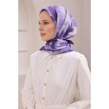 Belli Fresh Çiçek Desen Mor Modal Eşarp 20