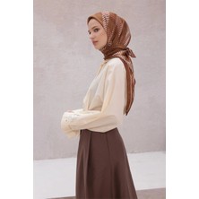 Belli Ekose Desen Nova Kahve Eşarp 1005