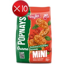 Yayla Popnays Gurme Domates ve Fesleğen Aromalı Mini Mısır ve Pirinç Patlağı 50 G X10