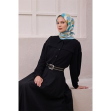 Belli Geometik Desen Ipek Eşarp 4213D (Twıll) Bebe Mavisi - 38